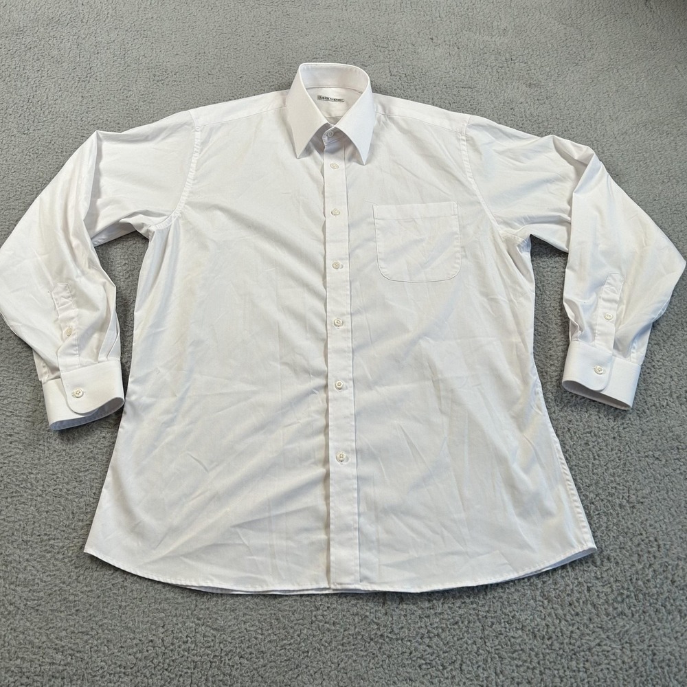 LIM'S TAILOR Shirt Mens Large White Dress Button Front Long Sleeve Pocket Formal - Picture 1 of 14
